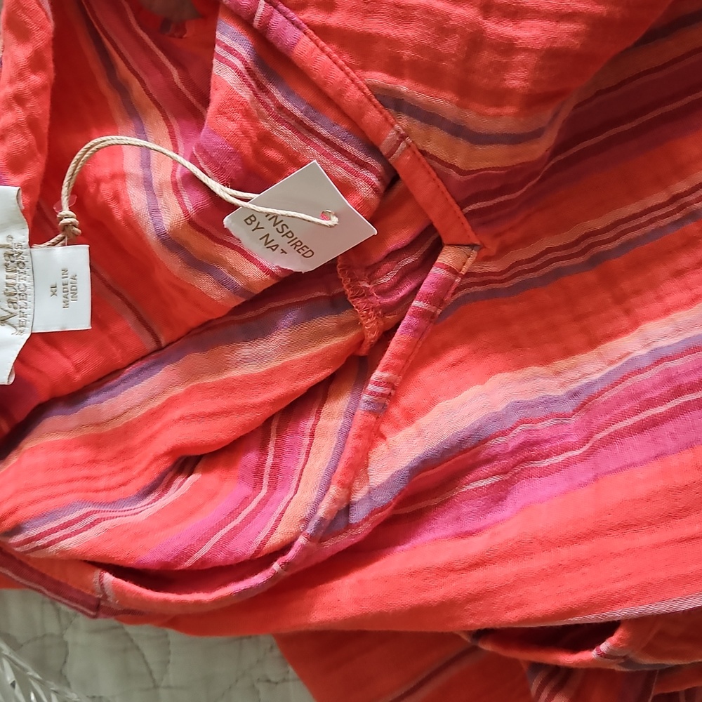 Natural Reflections Tiered Cotton Sleeveless Maxi Dress Resortwear Size XL - Picture 11 of 13